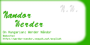 nandor werder business card